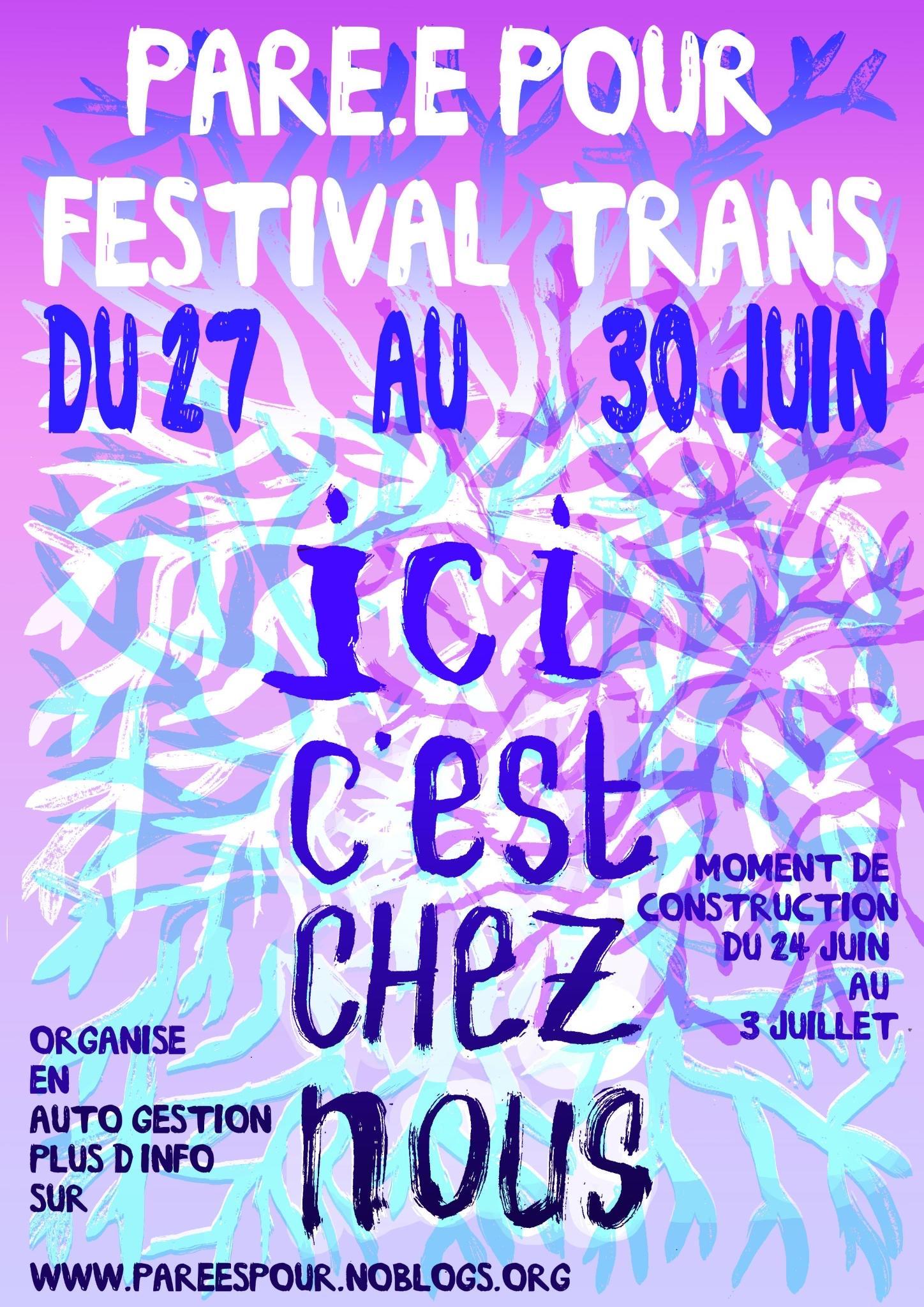 affiche parees pour 2024 couleurs mauve/blanc/bleu